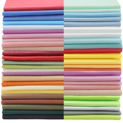 Zorfeter Cotton Fabric Bundles, 8" x 8", 50 Pcs, Solid Color - size: 8x8 Inch