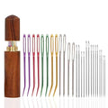 KaiserNgu 26PCS Yarn Needles, Large Eye Tapestry Needles for Crochet Repair, Blunt and Sharp Darning Needles with Solid Wood Case