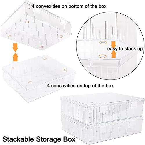 New brothread Pack of 2x30 Spools Tall and Clear Storage Box Organizer - size: 2X30