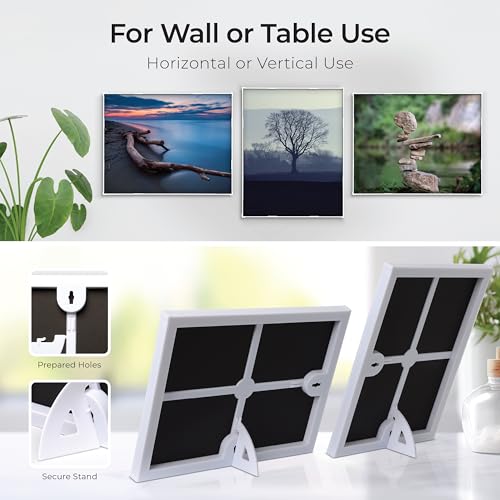 MANTELLO ESSENTIALS 8 x 10 Photo Frame Set, 8 x 10 White Picture Frames, Front Loading Picture Frames 8x10, Set of 6 - color: White, size: 8x10 - 6 Pack