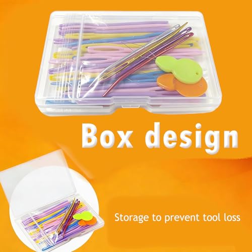 Jicslaew 56 Pcs Yarn Needles Set Assorted Yarn Needles Bent Tapestry Needle Weaving Needle, Curved Darning Needles, Knitting Needles for Sewing, Knitting, Crochet