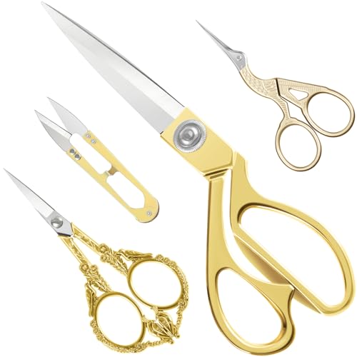 Therwen 4 Pcs Vintage European Embroidery Scissors