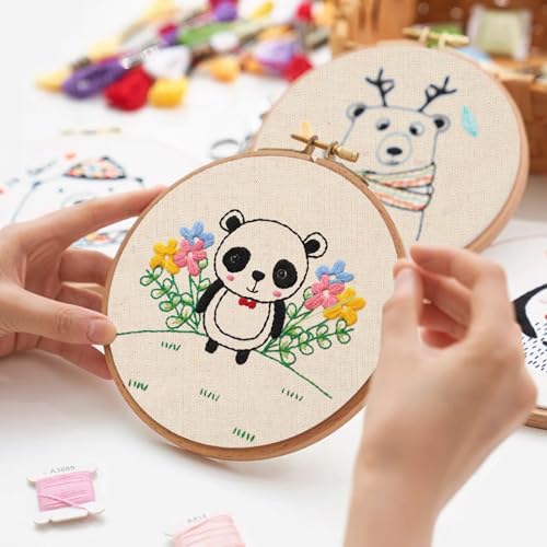 10 PCS Beige Linen Needlework Embroidery Fabric Cloth (7.8 × 7.8 Inch) - size: 7.8 × 7.8 Inch