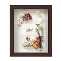 FrameWorks Mahogany Wooden Shadow Box Frame - 8' x 10' Display Case with Soft Felt Back, Tempered Glass, Elegant White Ball Push Pins - color: Mahogany, size: 8"x10"