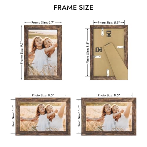 Hongkee 5.5x8.5 Diploma Frame with Real Glass Cover(Rustic Brown, 1 Pack) - color: Rustic Brown, size: 5.5X8.5 in