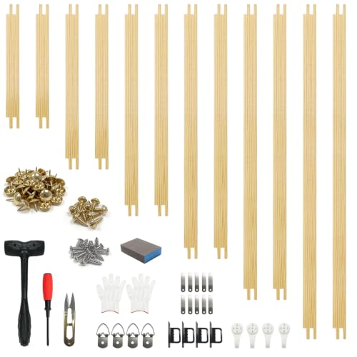 12pcs Needlepoint Stretcher Bars Kit – Multi Size Wooden Canvas Stretcher Bars for Needlework with Complete Installation Tool Kit, Embroidery Stitch Frame Set for Needlework & Cross Stitch - color: Wood-6,8,10 Inch 12pcs