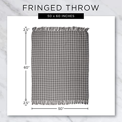DII Diamond Throw Collection Cotton Woven, 50x60, White - color: White