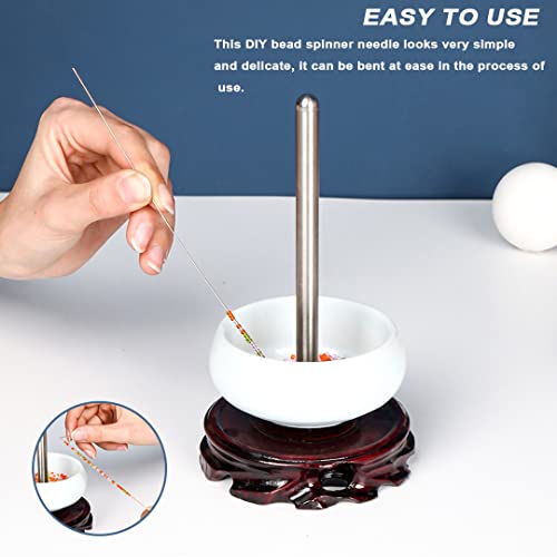 5 Pcs 4 Inch Big Eye Curved Beading Needle + 6 Pcs 7.5 Inches Curved Bead Spinner Needles,10 Pcs Colorful Plastic Needle Threaders,Stainless Sewing Needle for Beading Bracelet Necklace Jewelry Making