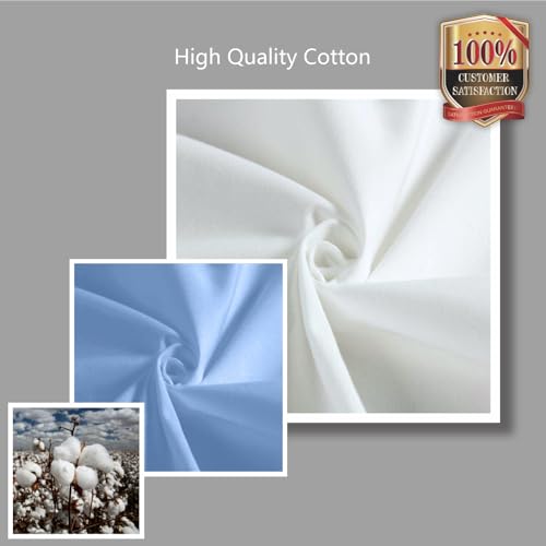 TOPDesign 1-Pack Super Strong Large 12oz Cotton Canvas Tote Bag, Reusable Grocery Shopping Cloth Bag, Fashionable Two-Tone Tote for Crafts, DIY Your Creative Designs - color: Light Blue/White