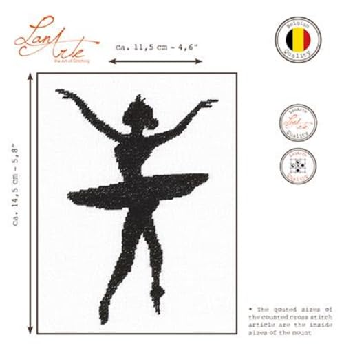 Lanarte Counted Cross Stitch Kit: Ballet Silhouette 3 (Evenweave) - style: Ballet Silhouette 3
