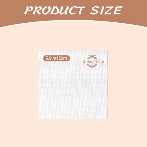 20 PCS Linen Embroidery Fabric, 5.9 × 5.9 Inch Bright White Fabric - color: Bright White, size: 5.9×5.9 Inch
