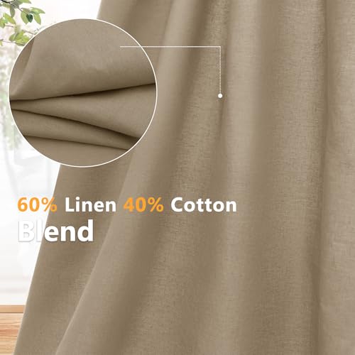 NSGZ Natural Linen Cotton Fabric 1 Yard 61" Wide, Linen Cotton Blend - color: Natural, size: 1 Yard