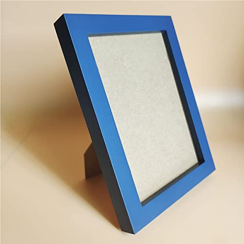 5x7 Picture Frames Blue Solid Wood Frame, Plastic Panel (Film Needs to be Removed) Table or Wall.Front Window Opening 4.5x6.5 inch. - color: Blue, size: 5x7