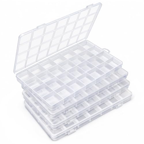 IOOLEEM Bead Organizer Box, 28 Grids 4 Pack Organizer Container Storage - size: 28 Grids (4 pack)