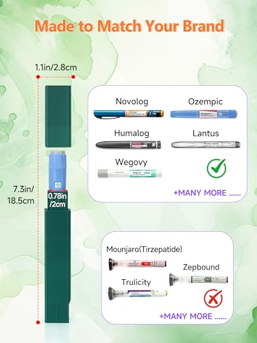 Leng Ke Insulin Cooler Travel Case - Insulin Pens Holder Compatible with Ozempic Pen Fridge Travel Case, Diabetic Pen Storage for Insulin Pens & Needles,Compact & Leak-Proof (Dark Green) - color: Dark Green