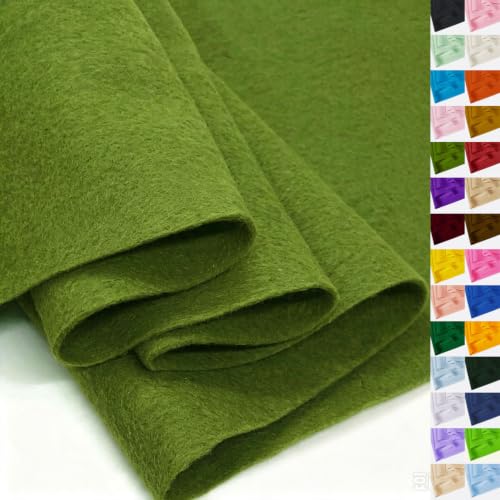 Moss Green Felt Fabric 36" X 36" 1.6mm Thick Soft Square Felt Sheet - color: Moss Green