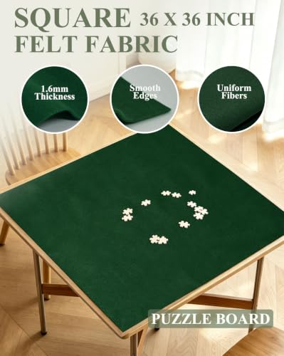Hunter Green Felt Fabric 36" X 36" 1.6mm Thick Soft Square Felt Sheet - color: Hunter Green