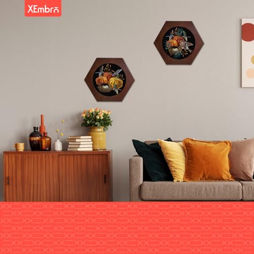 XEmbro 8 Inch Wood Embroidery Hoop Frame, Hexagon Embroidery Display Frame - style: Hexagon