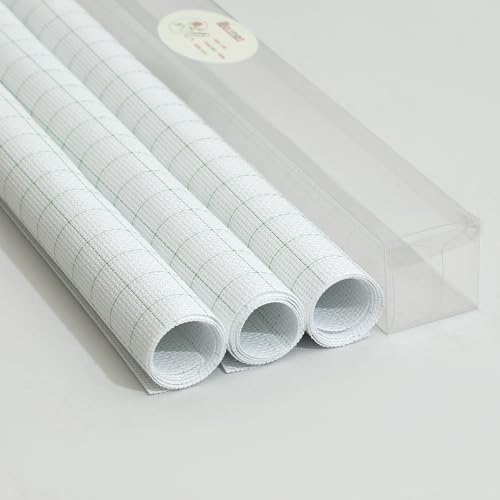 Aida Cloth 14 Count Cross Stitch Fabric,15×18inch,Rolled,3Pcs (14CT,Grid) - color: Grid, size: 14CT