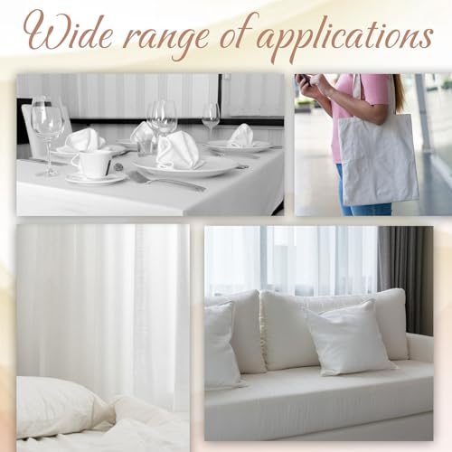 1 Yard White Cotton Fabric, Cotton Fabric by The Yard 59 inch Wide Quilting Cloth for Embroidery DIY Sewing Apparel Cloth