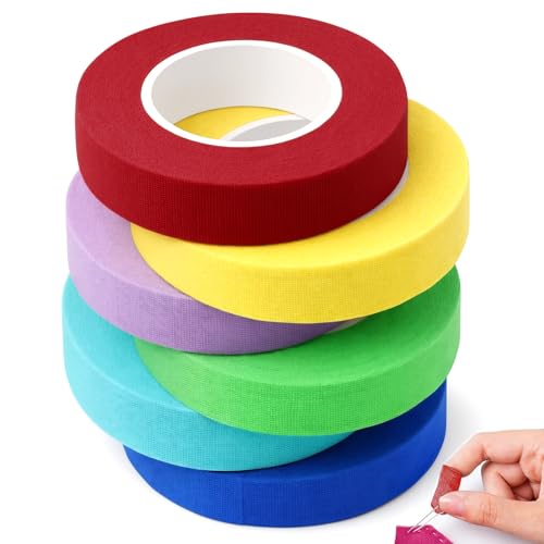 6 Rolls Thimble Tape for Hand Sewing, Breathable Cotton Finger Protector Tape, Adjustable Self-Adhesive Nail Guard for Quilting, Embroidery & Knitting Crafts Paperwork Carving