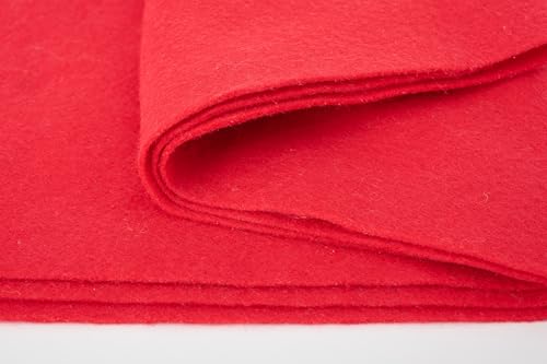Soft Felt Fabric Sheets 1.6mm Thick Sewing Patwork Material Large Craft Felt Roll Fabric by The Yard (Red, 18"X 36" Inches) - color: Red, size: 18"X 36" Inches