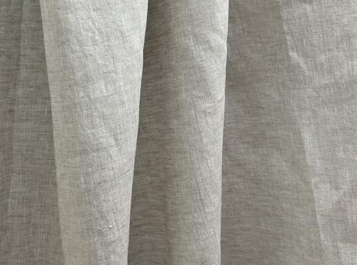 100% Linen Fabric – Lightweight – Two-Tone Effect – Pre-Washed Soft & Breathable – 52" Wide – by The Linen Lab (Light Natural, 3 Yard pre Cut) - color: Light Natural, size: 3 yard pre cut