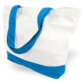 TOPDesign 1-Pack Super Strong Large 12oz Cotton Canvas Tote Bag, Reusable Grocery Shopping Cloth Bag, Fashionable Two-Tone Tote for Crafts, DIY Your Creative Designs - color: Ocean Blue/White
