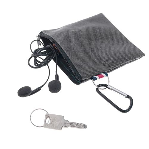 Muka 12 Pack Coin Purse with Carabiner Cotton Canvas Pouch 4-1/4 x 4-1/4 Inches-Mixed - color: Mixed