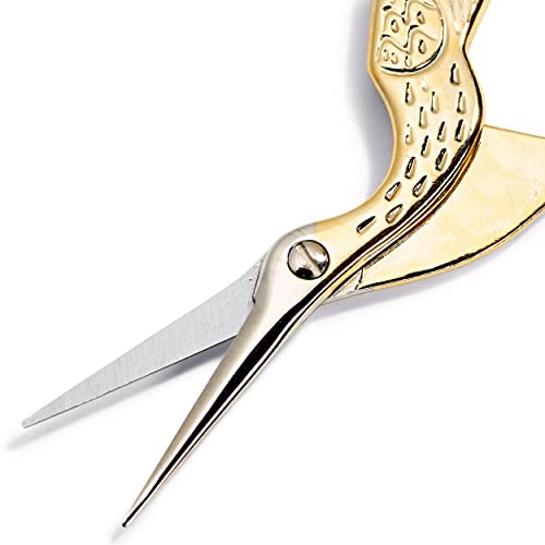 Prym 3-1/2" Stork Embroidery Scissors, Gold
