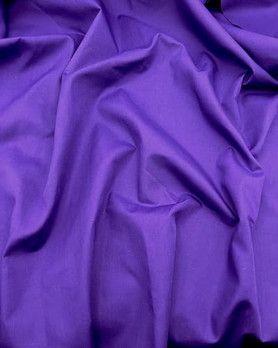 EOVEA - Cotton Polyester Fabric by The Yard – 60" Wide Broadcloth Fabric, Soft, Lightweight & Breathable Material for Lining, Curtains, Bedding, Skirts, Sewing Projects (Purple, 1 Yard) - color: Purple, size: 1 Yard