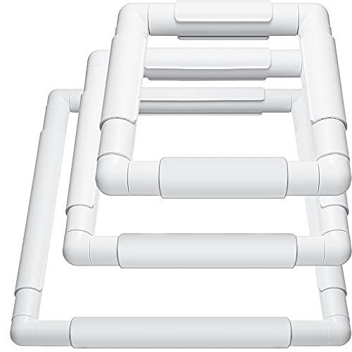 Janinka 3 Pcs Embroidery Hoop Cross Stitch Frames and Hoops, White - color: White