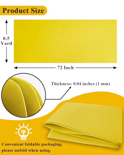 Yellow Felt Fabric 72" x 18", Large Stiff Craft Felt Sheet, Golden Yellow - color: Golden Yellow, size: 72" X 18" (0.5 Yard)
