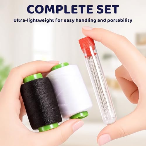 39Pcs Sewing Tool Set, Needle and Thread Kit with Steel Sewing Needles, Hand Sewing Kit for Emergency Fabric Repairs, Embroidery Projects, Leather Stitching, 36 Tools + 3 Color Threads