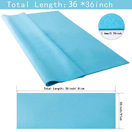 HaoFeijh Felt Fabric 36 * 36 Inch Wide 1.6mm,Fabric Sheets Soft Woven Acrylic Craft Fabric for DIY Craft Work Sewing Patchwork,Craft Felt - color: Sky Blue, size: 1