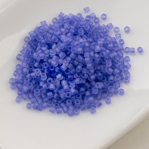 John Bead 25g Cylin Beads Purple Matte 11/0 Glass Cylindrical Seed Beads for Jewelry Bracelets Necklaces Earrings Making Embroidery - color: Transparent Purple Matte