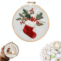 TINLOK Christmas Embroidery KIT,Adults DIY Handmade,Hand Embroidery Starter Kits with Stamped Embroidery Pattern,for Christmas Embroidery Kits for Adults Beginners Starter (E) - style: E