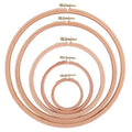 Framendino, 5 Pack Sizes Beech Wood Embroidery Hoops Wooden Circle Cross Stitch Hoop Ring for Needlework