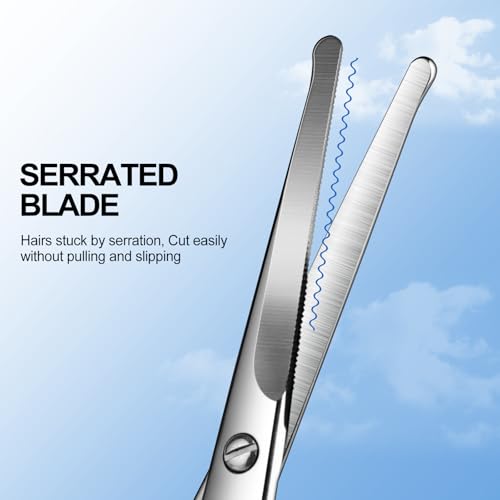 nose hair scissors, 4.1 -inch Safety Rounded Tip, silver - color: Silver