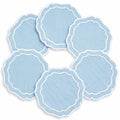 Linen Coasters for Drinks, Set of 6, 6 inch, Sky Blue - color: 1253 - Sky Blue, size: 6 inches