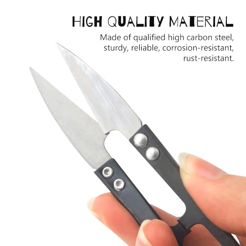 WMYCONGCONG 12 PCS U Sewing Scissors Clippers Yarn Thread Cutter Mini Small Snips Carbon Steel Trimming Nipper Embroidery Clippers Handheld Snippers for Arts Crafts Stitch DIY Projects, RANDOM COLOR