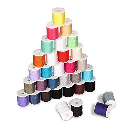 NEX 60 Pcs Sewing Thread Kit, Polyester Mini Bobbins and Thread Spools