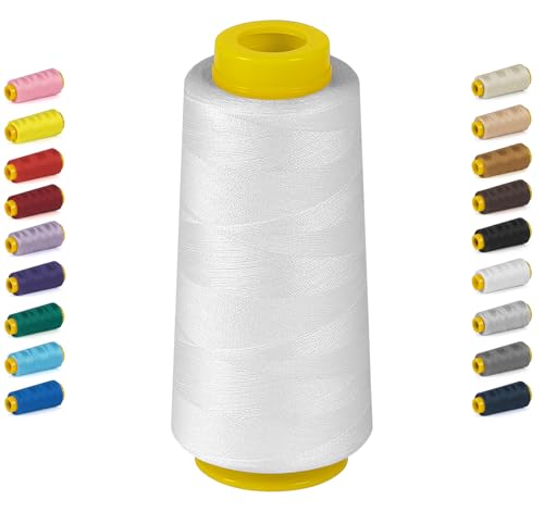 1800 Yards White Thread for Sewing, All Purpose Sewing Thread - color: 002-White, size: 40S/2