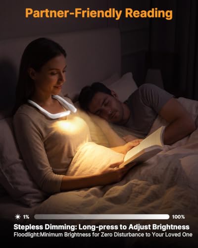 Reading Light with Storage Case, Dimmable Book Light for Reading - color: White Light with Storage Case