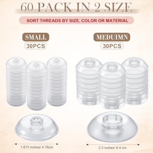 Klyyo Clyro 60 Pack 1.875'' 2.5'' No-Tangle Yarn Bobbins, Clear - color: Transparent, size: 2 Size