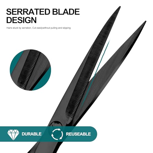 Pro Beard Scissors, 4.9", Stainless Steel, Pointed, Black - color: Black