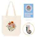 Huacan Embroidery Canvas Bag Kits for Adults Beginner Stamped Flowers Pattern DIY Cross Stitch Printed Flower Stitching Sewing Kit - color: Flower 4