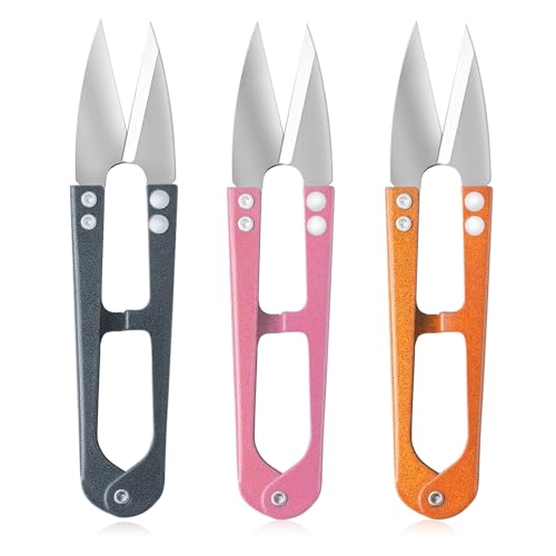 HAALII 4.1 inch Multicolor Mini Sewing Scissors, 3pcs Mini Small Snips Trimming Nipper DIY Supplies