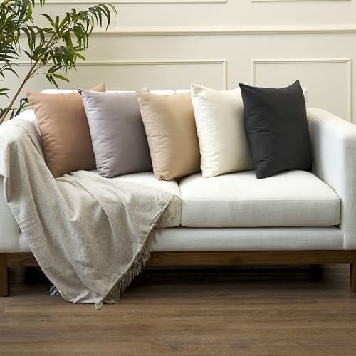 Encasa XO Throw Pillow Covers, Cotton, No Inserts 18"x18" - color: Beige, size: 18" x 18" (Pack of 2)