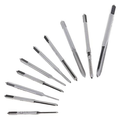11pcs Mini Tap Wrench Set Metric Tap Set with High Speed Steel Hand Screw Thread Plug Taps M1 M1.2 M1.4 M1.6 M1.7 M1.8 M2 M2.5 M3 M3.5 Adjustable Tap Wrench for Woodworking Machinery Repair